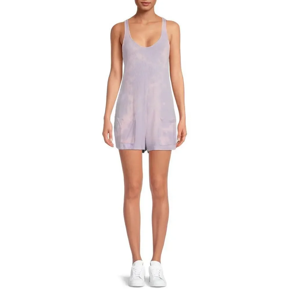 NWT Grayson Social Sleepwear Purple Tie Dye Romper Size 1X